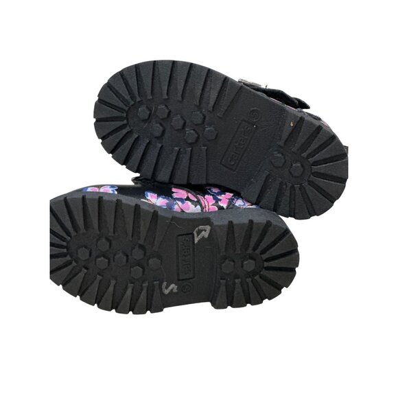 Girls Carters Toddler Ankle Butterfly Buckle Boots. Size 5. Pink and Blac - Picture 4 of 4